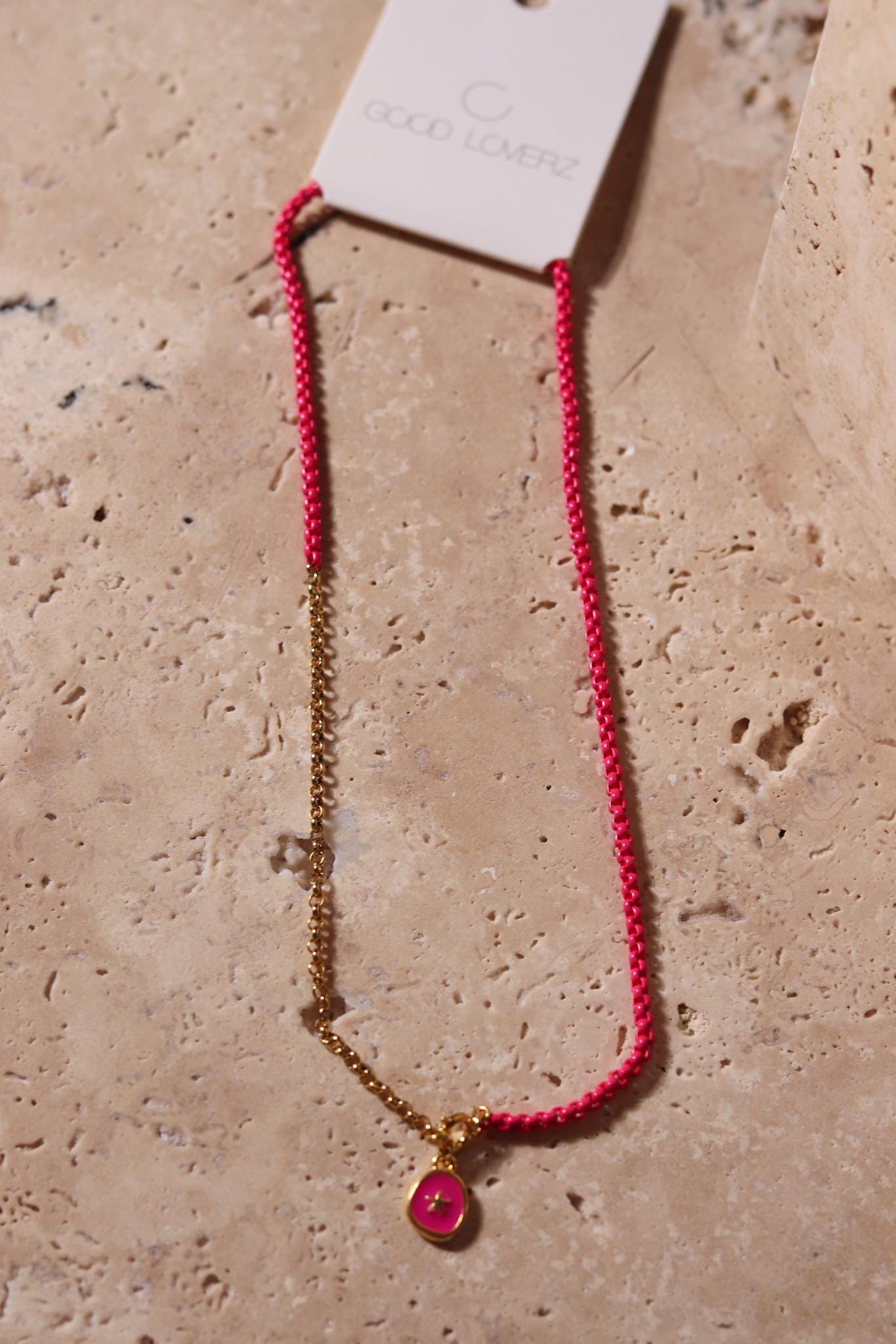 GoodLoverz Trendy Pink Kette mit Anhänger