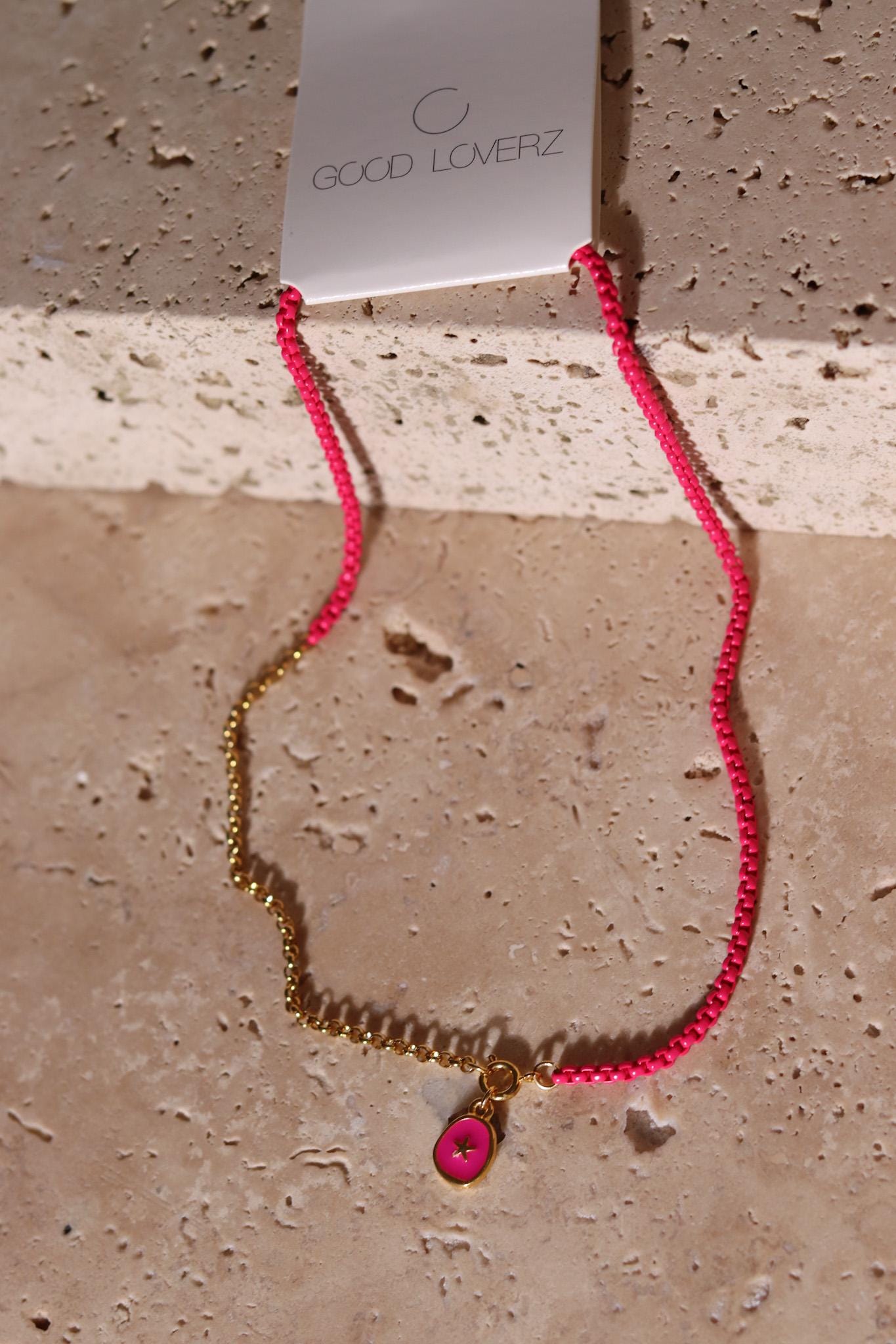 GoodLoverz Trendy Pink Kette mit Anhänger