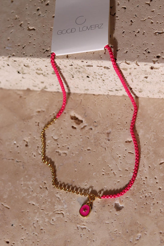 GoodLoverz Trendy Pink Kette mit Anhänger