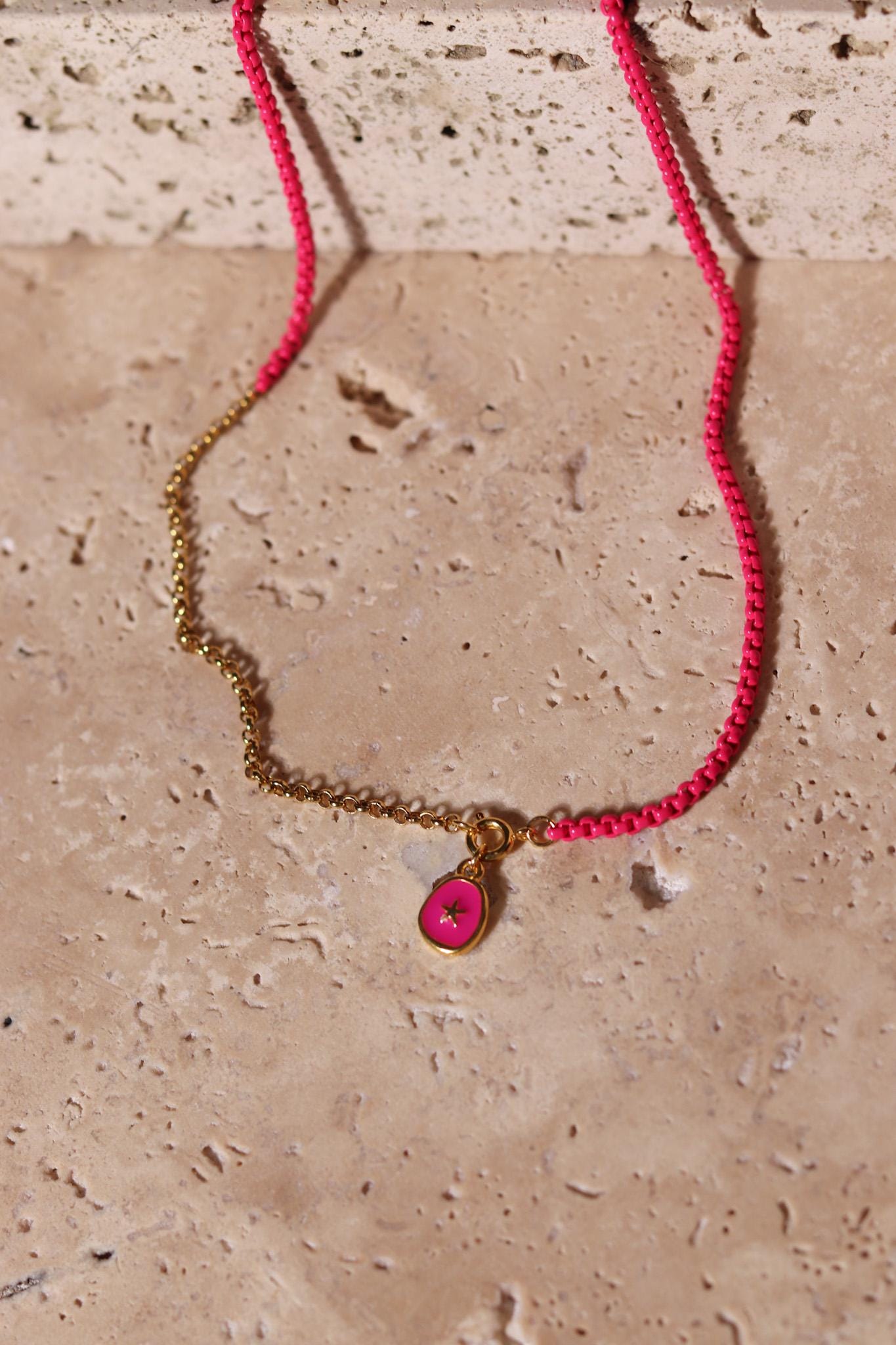 GoodLoverz Trendy Pink Kette mit Anhänger