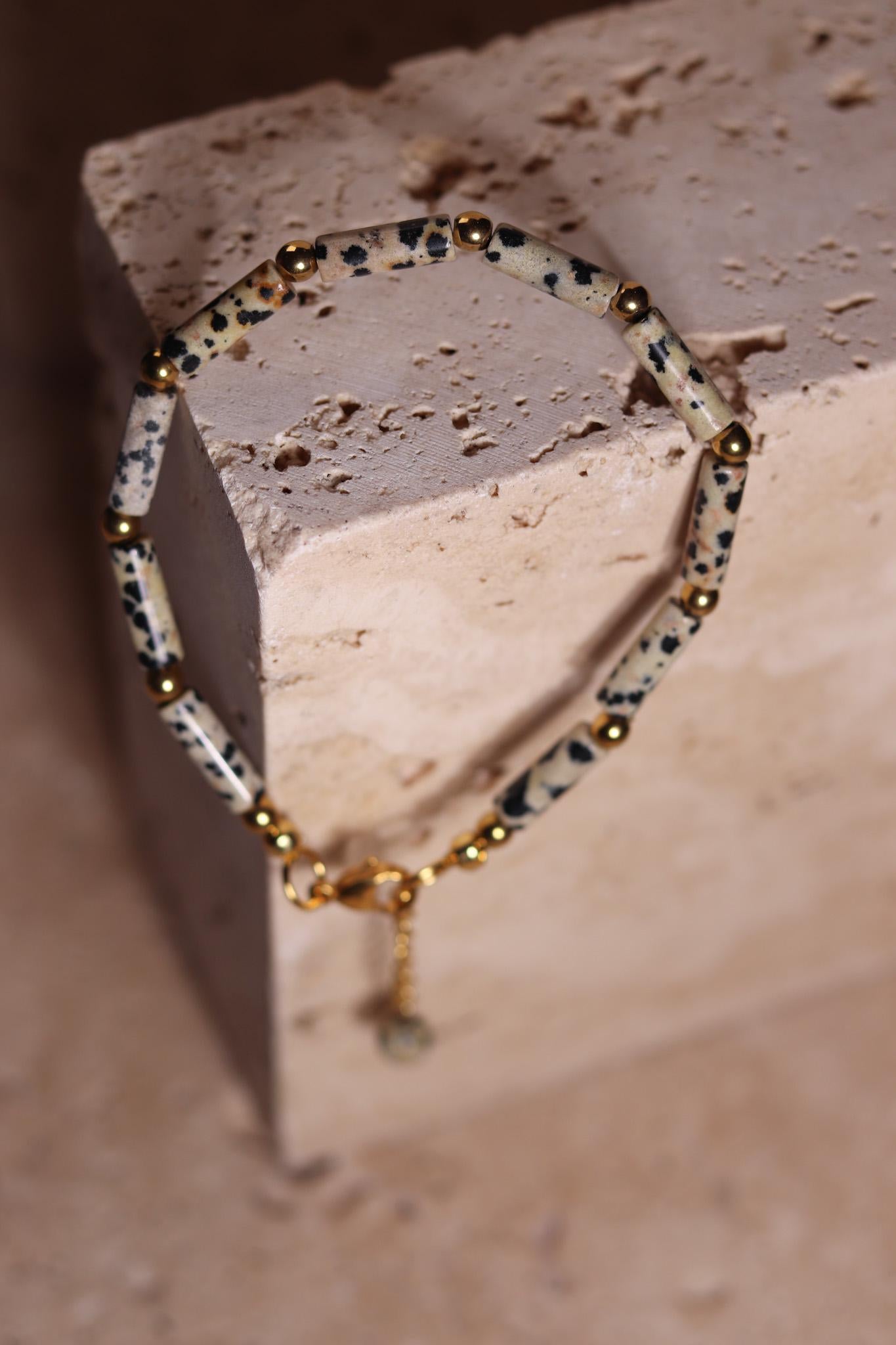 GoodLoverz Dalmatinisches Jaspis Perlenarmband