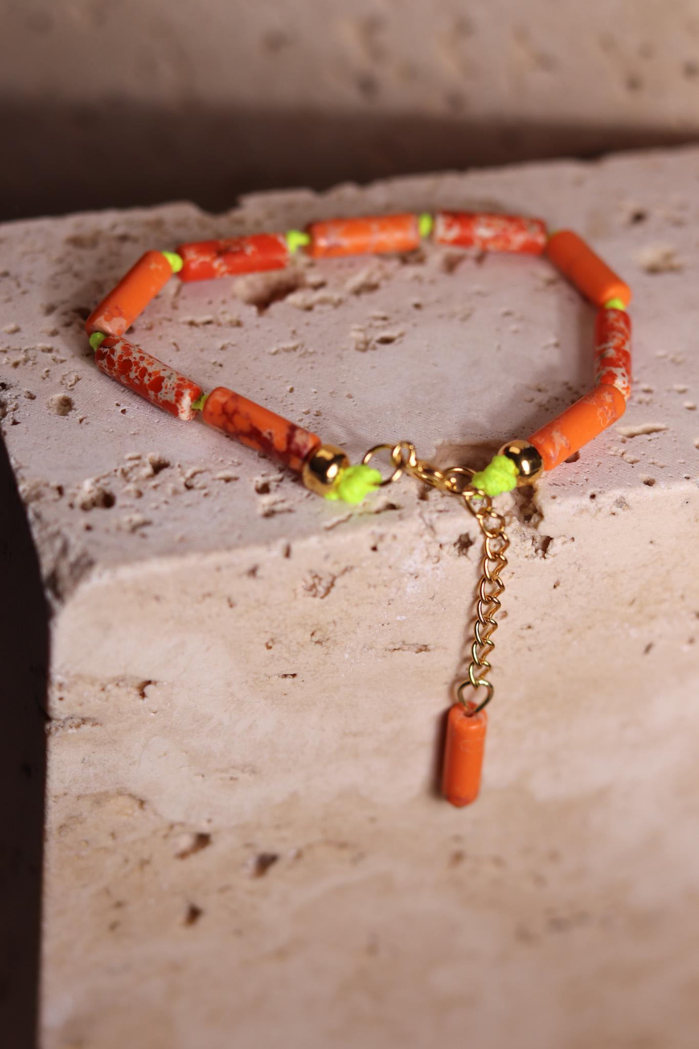 GoodLoverz Neon Dalmatinisches Jaspis Perlenarmband