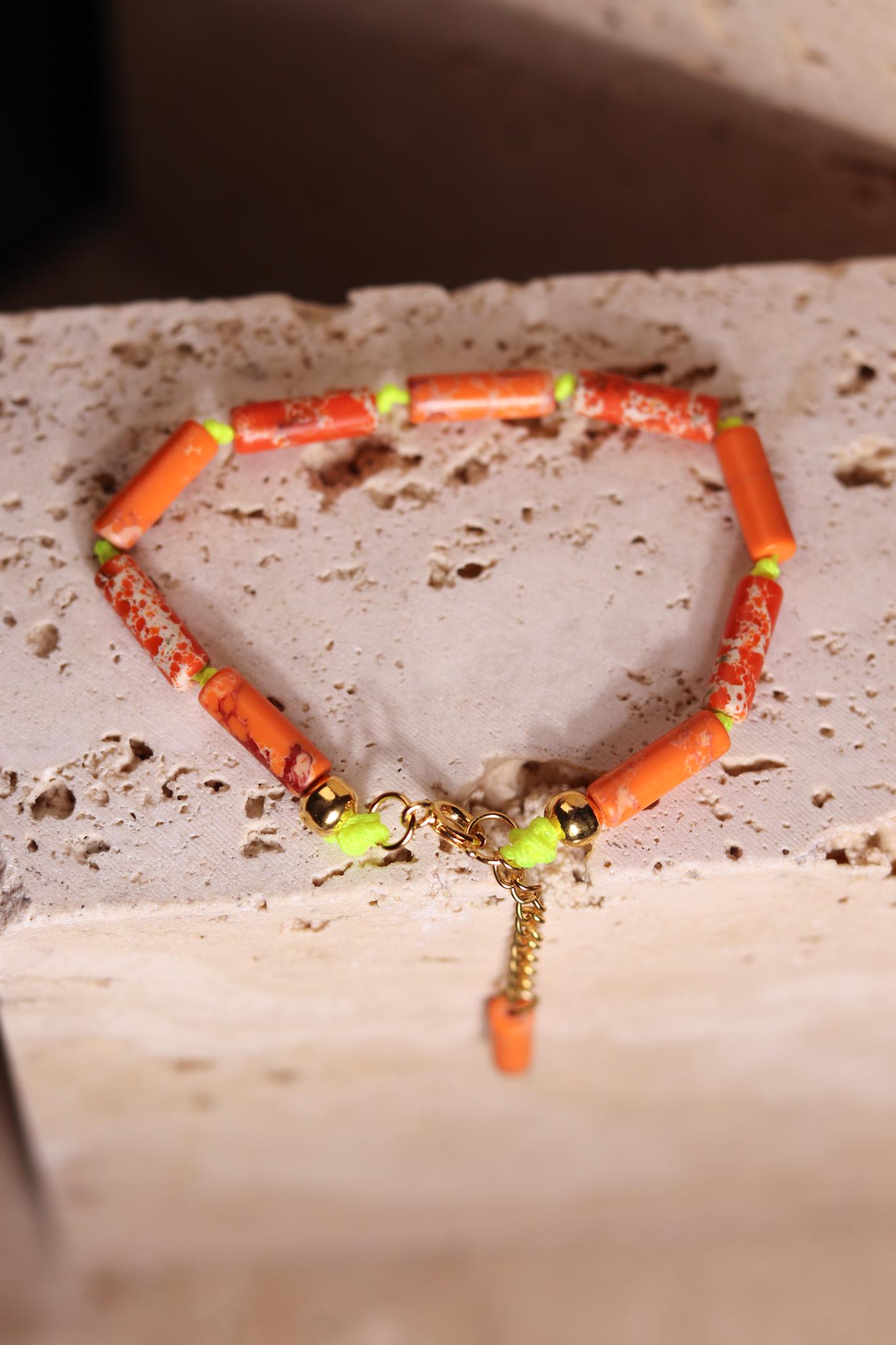 GoodLoverz Neon Dalmatinisches Jaspis Perlenarmband