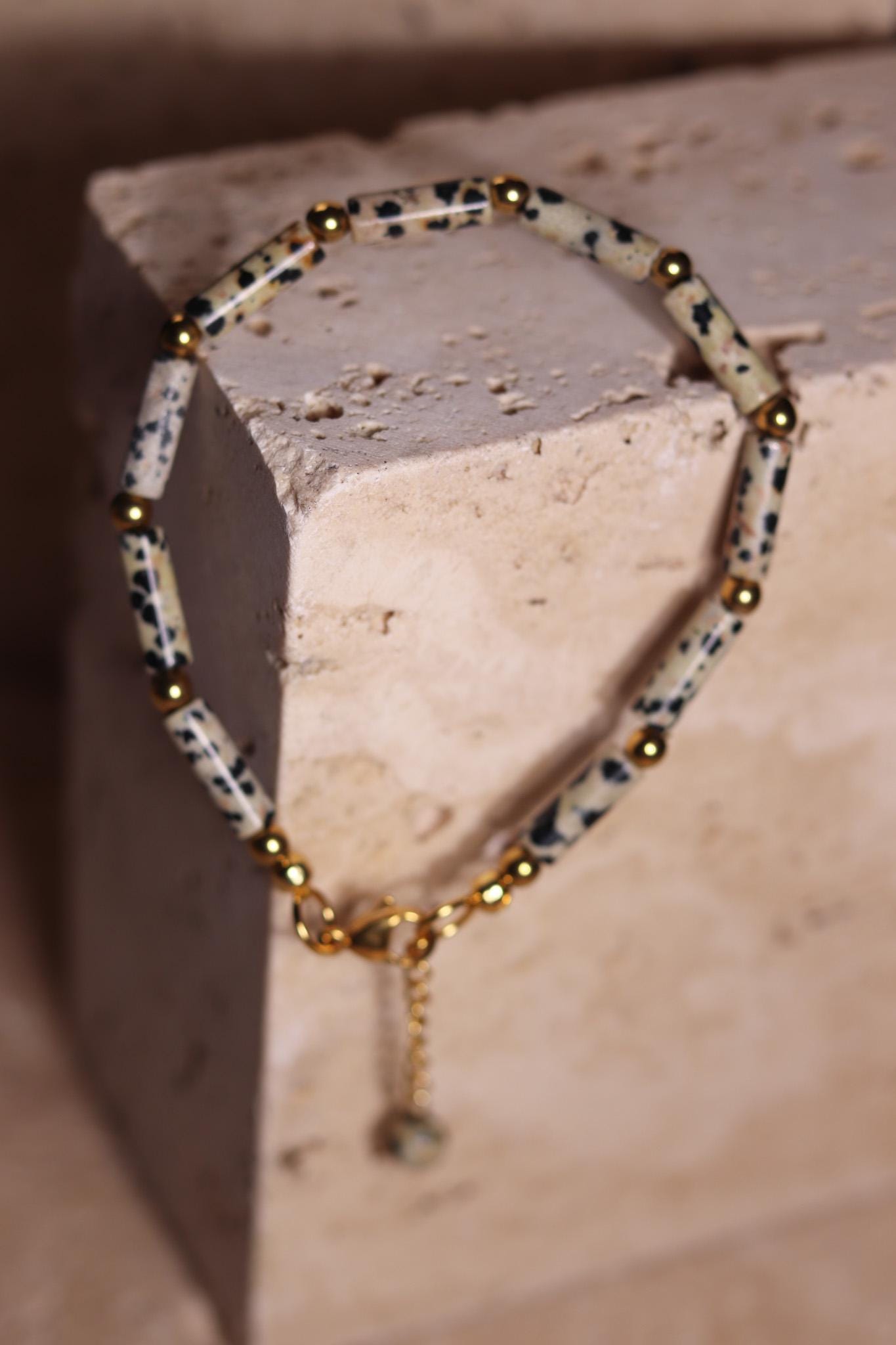 GoodLoverz Dalmatinisches Jaspis Perlenarmband
