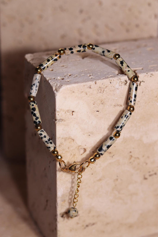 GoodLoverz Dalmatinisches Jaspis Perlenarmband